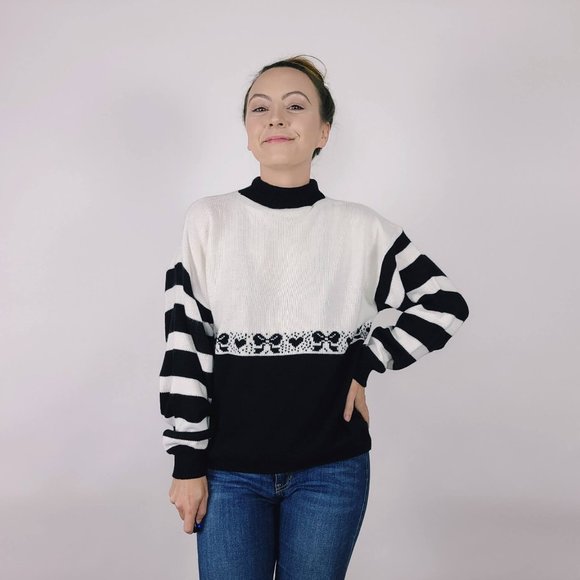 Vintage Morgan Square Mock Neck Grandma Sweater - Picture 8 of 10